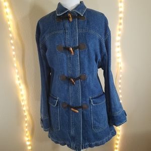 Liz Claiborne Liz Wear  Denim Toggle Flannel